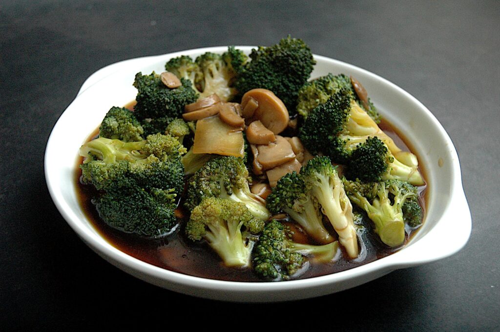 High angle view vegetables bowl table