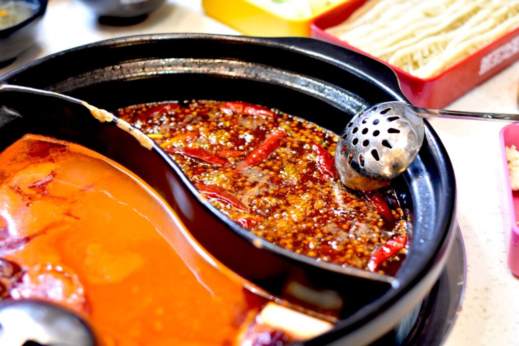 High angle view food cooking pan