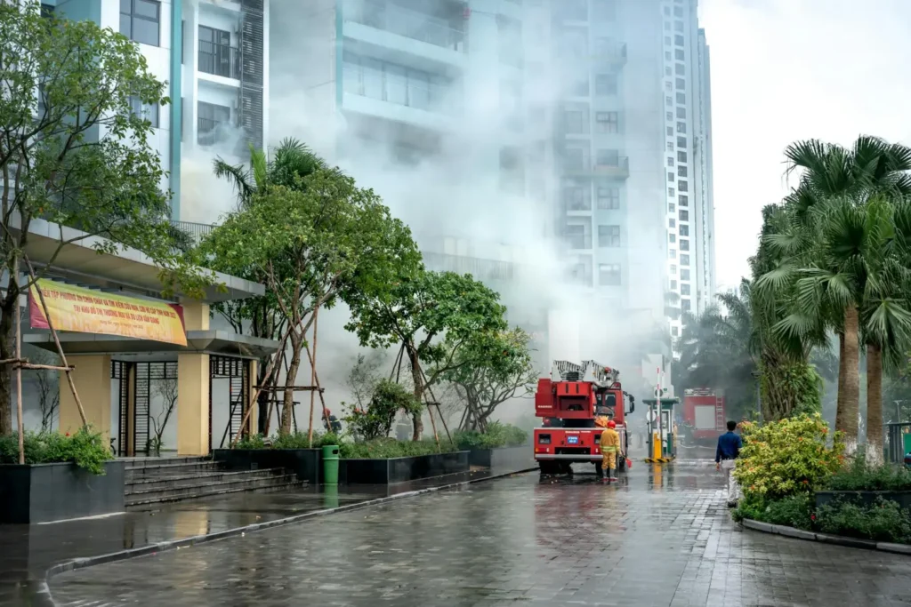 基隆集合住宅樓梯間火警蚊香未熄引燃雜物
