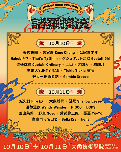 02 2026 諸羅搖滾 LINEUP （圖／笨道策展有限公司）