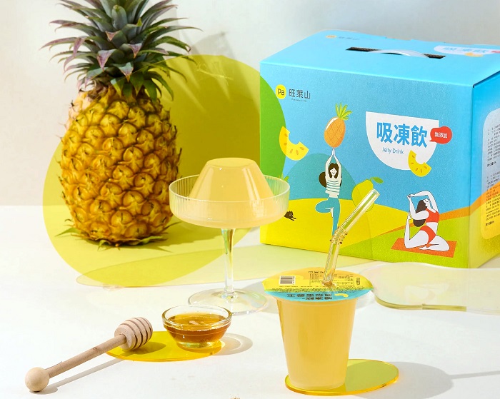 圖說：「鳳梨蜜愛玉吸凍飲」將台灣特色愛玉與100 鳳梨汁結合，入口可品嚐愛玉滑嫩口感與鳳梨自然果香，清爽不膩。（資料來源：旺萊山）