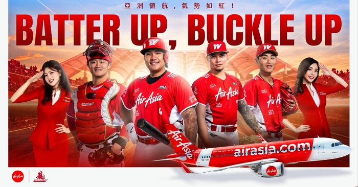 棒球×航空玩真的！AirAsia聯名味全龍　三天限定「飛行主題日」開跑